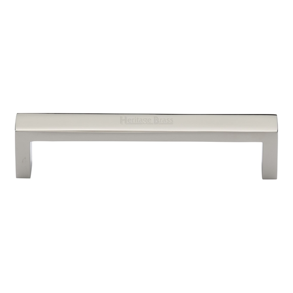 C4520 128-PNF • 128 x 136 x 28mm • Polished Nickel • Heritage Brass Wide Metro Cabinet Pull Handle